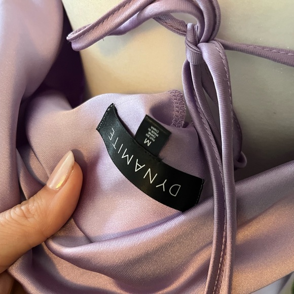 Purple Satin Dress. Sz Med - Picture 3 of 3